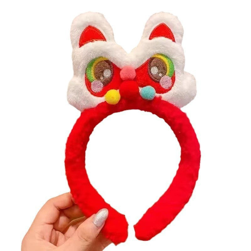 Wholesale Year of the Snake Headband  Cute Funny Plush Wash Hair Cards Small Snake Zodiac Headwear Children's Spring Festival